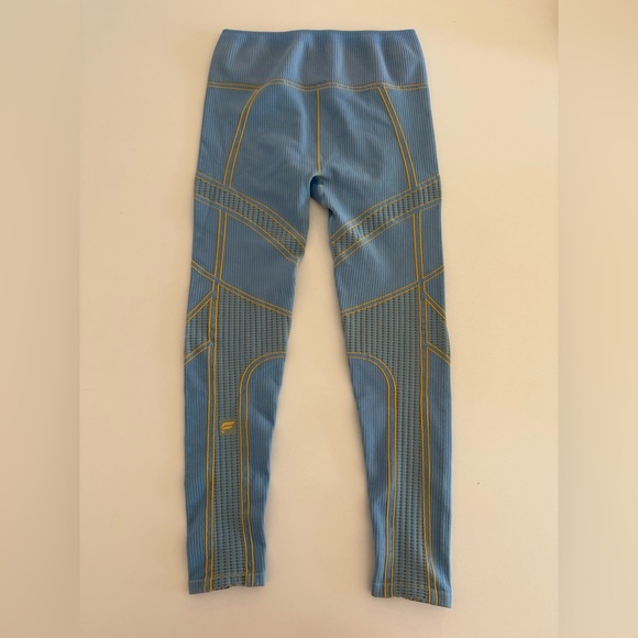 Fabletics Blue Leggings with Yellow Accents - Picture 6 of 9